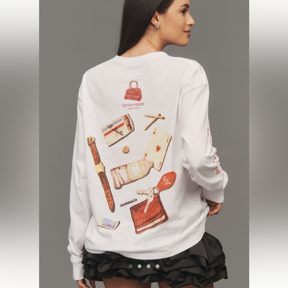 damson madder x anthropologie long sleeve graphic shirt